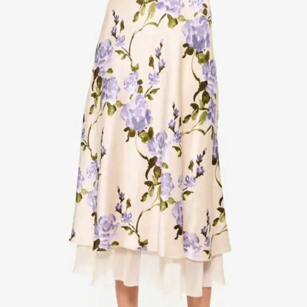 Cami NYC Genoa Silk Midi Skirt XS Moonflower Floral - Picture 2 of 16